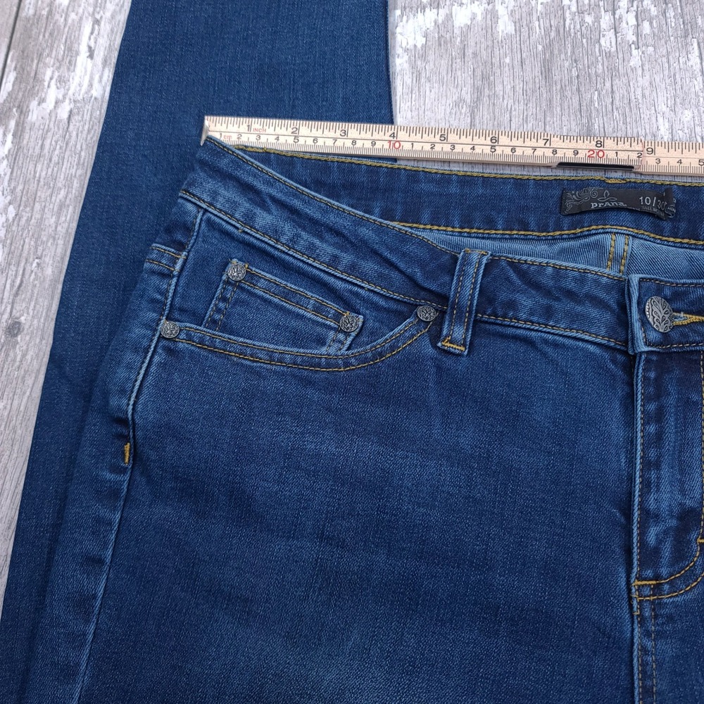 Prana Kara Jeans Women Size 10 Blue Dark Wash Skinny Organic Cotton Stretch - Picture 5 of 12
